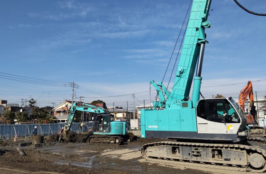 施工実績：杭径φ350杭長30M　3本/1日